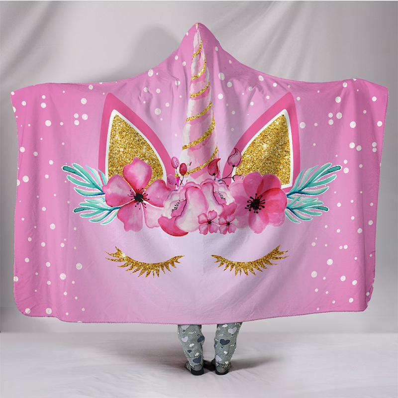 Hooded Blanket Unicorn-Themed Warmer